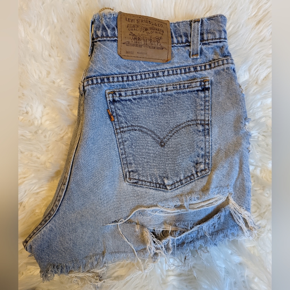 Levi's orange tag distressed shorts 14